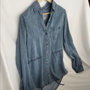 Obey Propaganda Blue Chambray Shirt Adjustable Waistline M